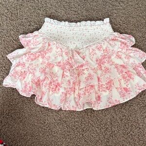 Chic Floral Ruffle Mini Skirt